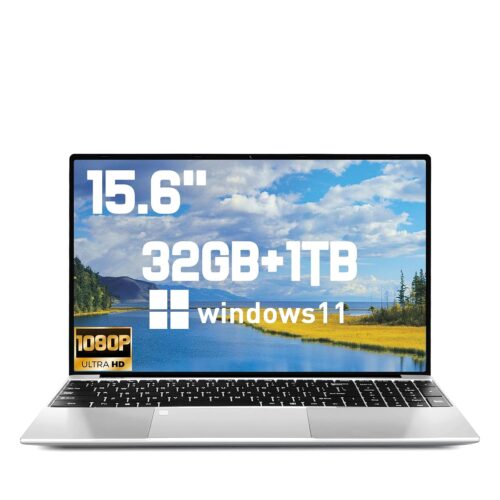 2025 Latest 15.6'' Laptop Compatible with Windows 11, 1TB SSD 32GB Dual-Channel RAM, Quad-Core Processor 2.9GHz, 1080P FHD Display, Backlit Keyboard, Fingerprint, Webcam,...