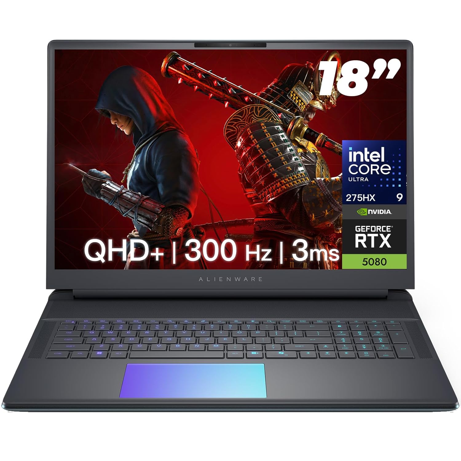Alienware 18-inch Area-51 Gaming Laptop – GeForce RTX 5080 16GB GDDR7 • 18″ QHD+ 300Hz • intel Ultra 9 275HX • AlienFX RGB lighting • Wi-Fi 7 • Ai NPU • Quad Fan Cooling, Win…