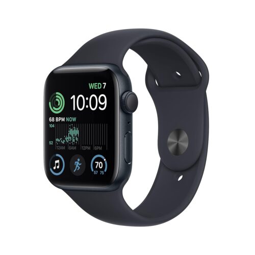 Apple Watch SE (2nd Gen) [GPS 44mm] Smart Watch w/Midnight Aluminum Case & Midnight Sport Band - M/L. Fitness & Sleep Tracker, Crash Detection, Heart Rate Monitor, Retina...
