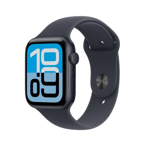 Apple Watch SE 3 [GPS 44mm] Smartwatch with Midnight Aluminum Case with Midnight Sport Band - M/L. Fitness and Sleep Trackers, Heart Rate Monitor, Always-On Display, Water...