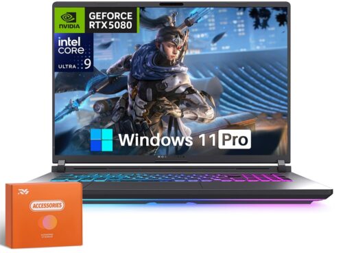 ASUS ROG Strix G18 Gaming Laptop, NVIDIA GeForce RTX5080 16 GB GDDR7, Intel Ultra 9 275HX, 18” ROG 2.5K 240Hz, 64 GB DDR5 RAM 8 TB SSD, Wi-Fi 7, Windows 11 Pro, Microsoft...