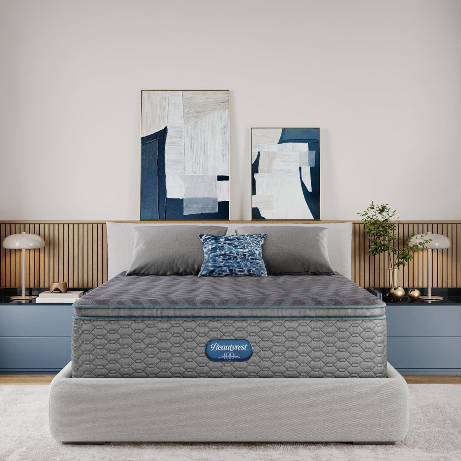 Beautyrest Days End Medium Firm Pillow Top 14.75" Mattress - King - Cooling Tech, Supportive Durable Pocketed Coils, Pressure Relief, Motion Separation; 100 Night Sleep Trial...