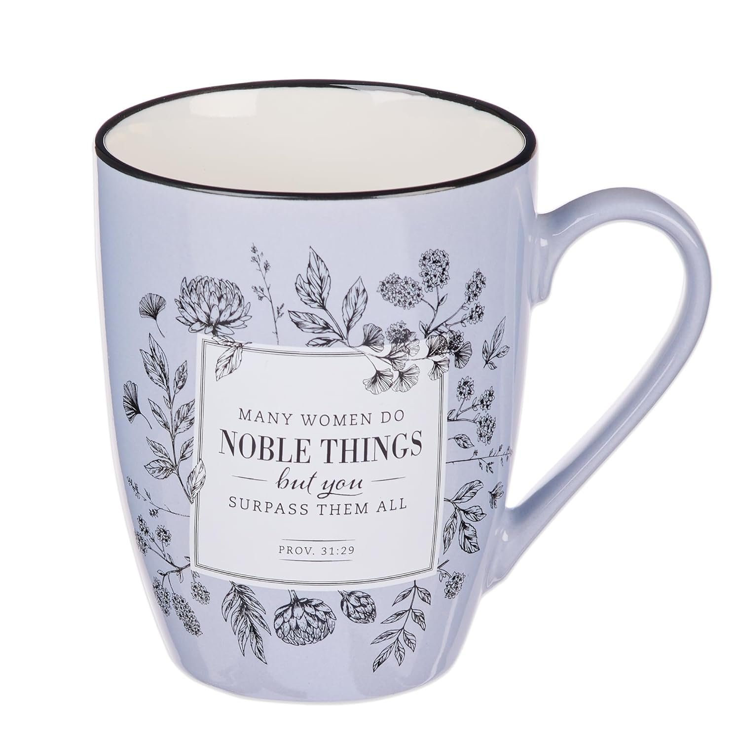 Christian Art Gifts Inspirational Microwave/Dishwasher Safe Coffee & Tea Scripture Mug: Many Women Do Noble Things Encouraging Proverb Bible Verse, Novelty Drinkware, Lavender…