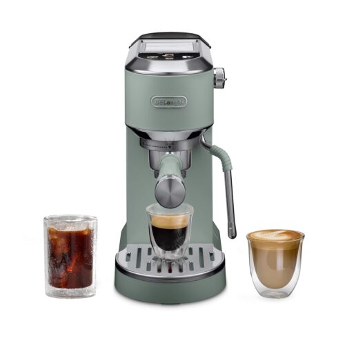 De'Longhi Dedica Duo Compact Espresso Machine - Cold Brew Coffee Maker with Milk Frother Wand- for Espresso, Hot & Iced Coffee, Cappuccinos, Lattes & Home Barista Brewing,...