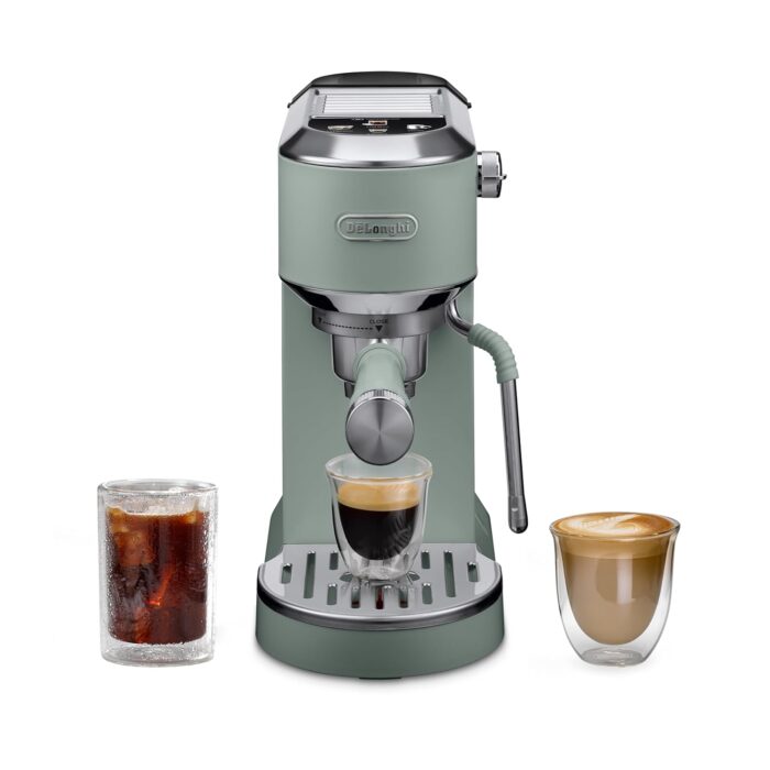 De'Longhi Dedica Duo Compact Espresso Machine - Cold Brew Coffee Maker with Milk Frother Wand- for Espresso, Hot & Iced Coffee, Cappuccinos, Lattes & Home Barista Brewing,...