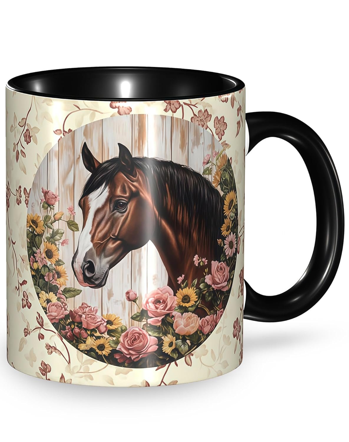 Horse Coffee Mug Novelty Ceramic Coffee Cup Gifts for Women Men Birthday Home Office Cafe Use Microwave Dishwasher Safe 11oz