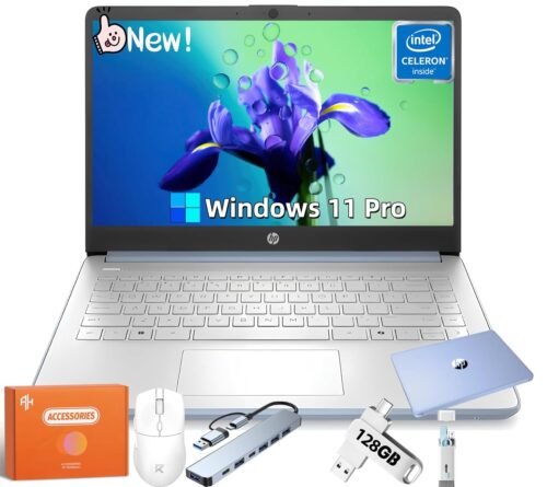 HP 2025 14 Inch AI Laptop for Business, Intel N150 Processor, 16 GB RAM, 386 GB Storage(128GB UFS+256GB MSD), Wi-Fi 6, Copilot-AI Chat, 1 Year Office 365, Sky Blue, Windows 11...