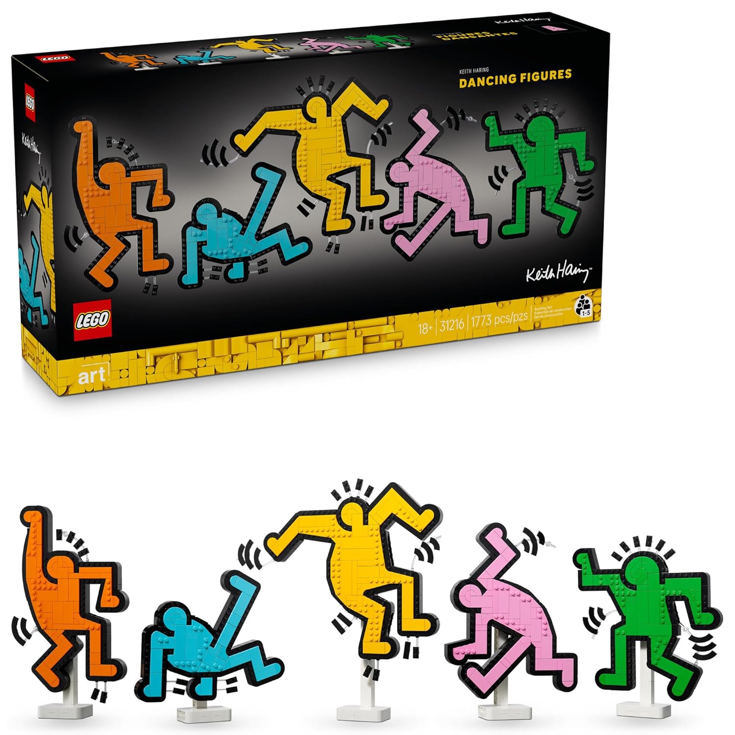 LEGO Art Keith Haring – Dancing Figures – Home Decor Building Set for Adults – Wall Art Decor – Gift Idea for Men, Women who Enjoy DIY Arts and Crafts – 31216