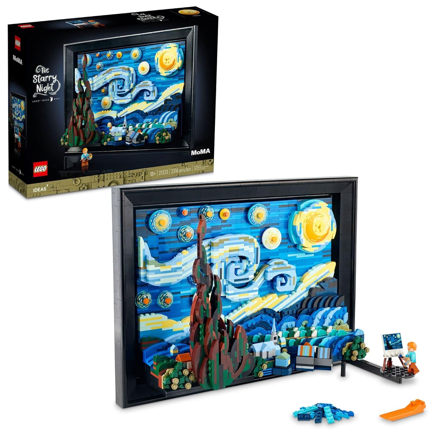 LEGO Ideas Vincent Van Gogh The Starry Night – Building Set for Adults, Ages 18+ – Beautifully Detailed Home Wall Art Decor – Gift for Men & Women – 21333