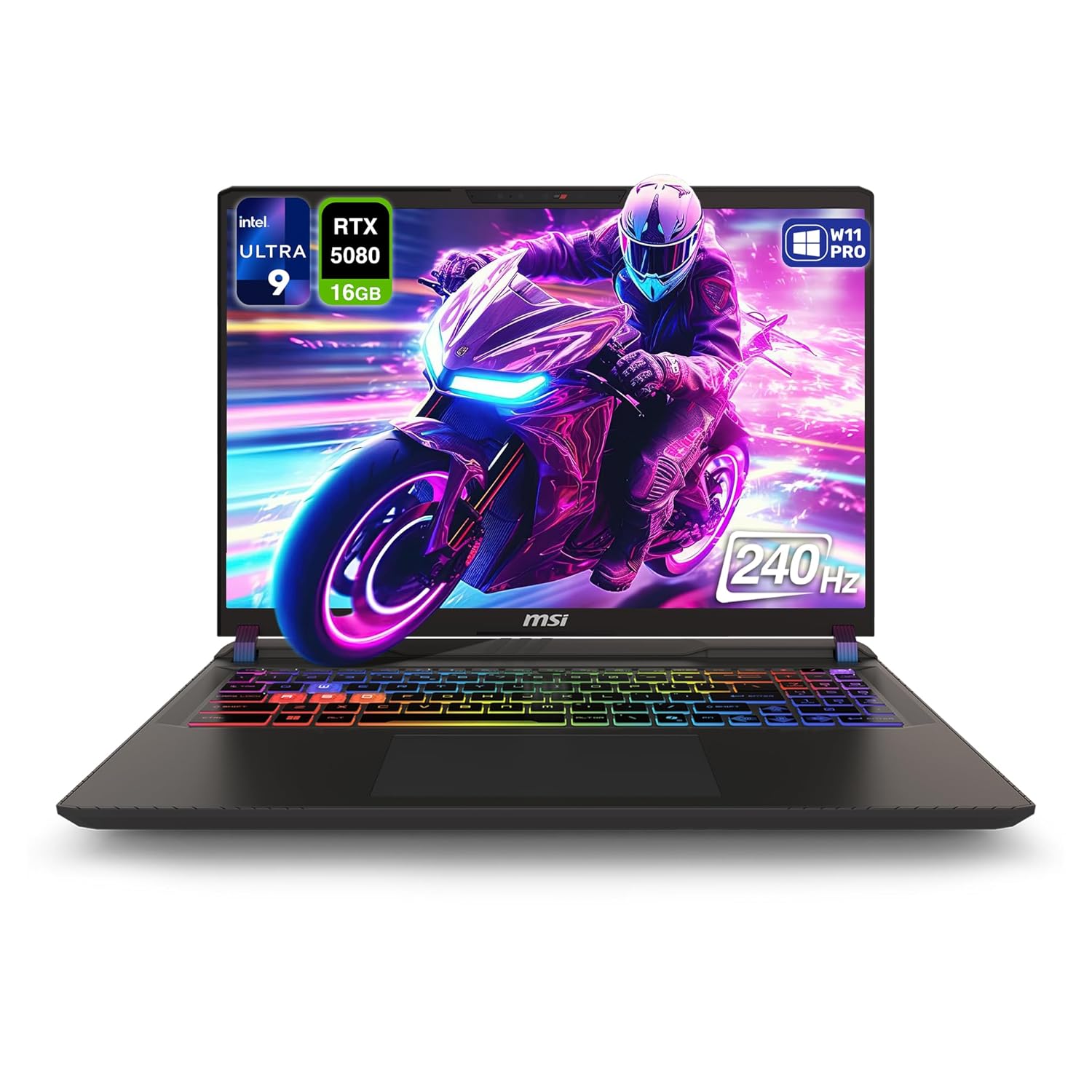MSI Vector 16 HX AI 400 Gaming Laptop, Intel Ultra 9-275HX, 64 GB DDR5 RAM, 1 TB PCIe SSD, 16″ WQXGA (2560×1600) 240Hz Display, Nvidia G-Force RTX 5080, RGB Backlit Keyboard,…