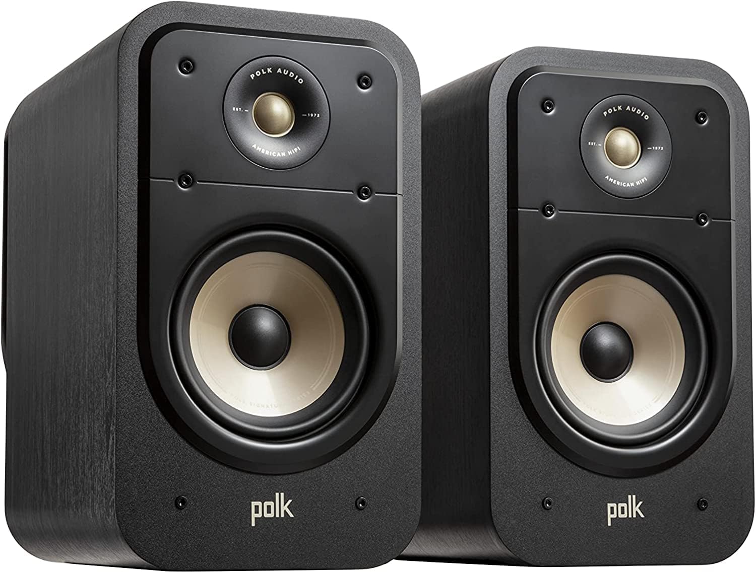 Polk Signature Elite ES20 Surround Sound Speakers – Hi-Res Audio Certified, Dolby Atmos & DTS:X Compatible, 1″ Tweeter & 6.5″ Woofer, Power Port Technology for Bass (Pair,…