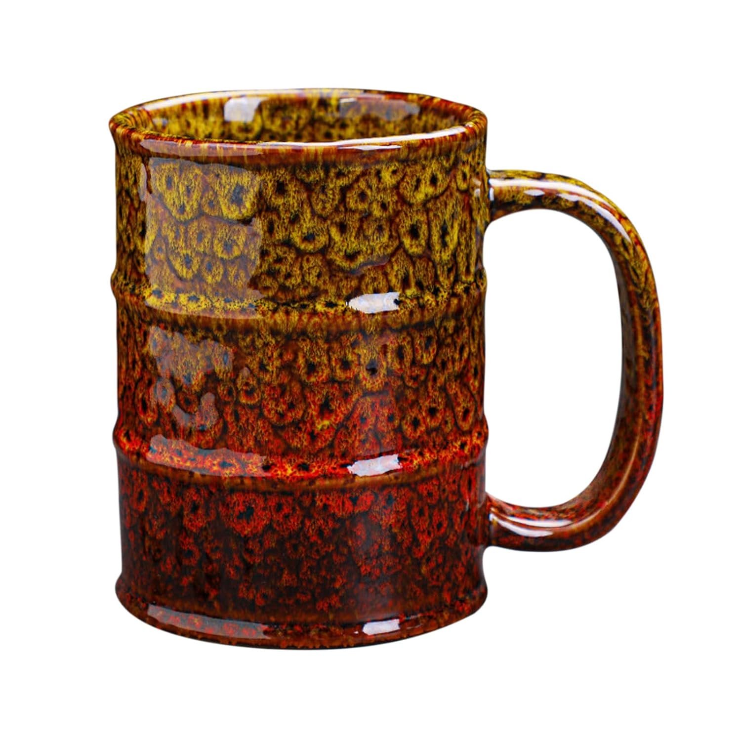 Yellow and Red 20 oz Ceramic Coffee Mugs – Large, Dishwasher and Microwave Safe for Office and Home