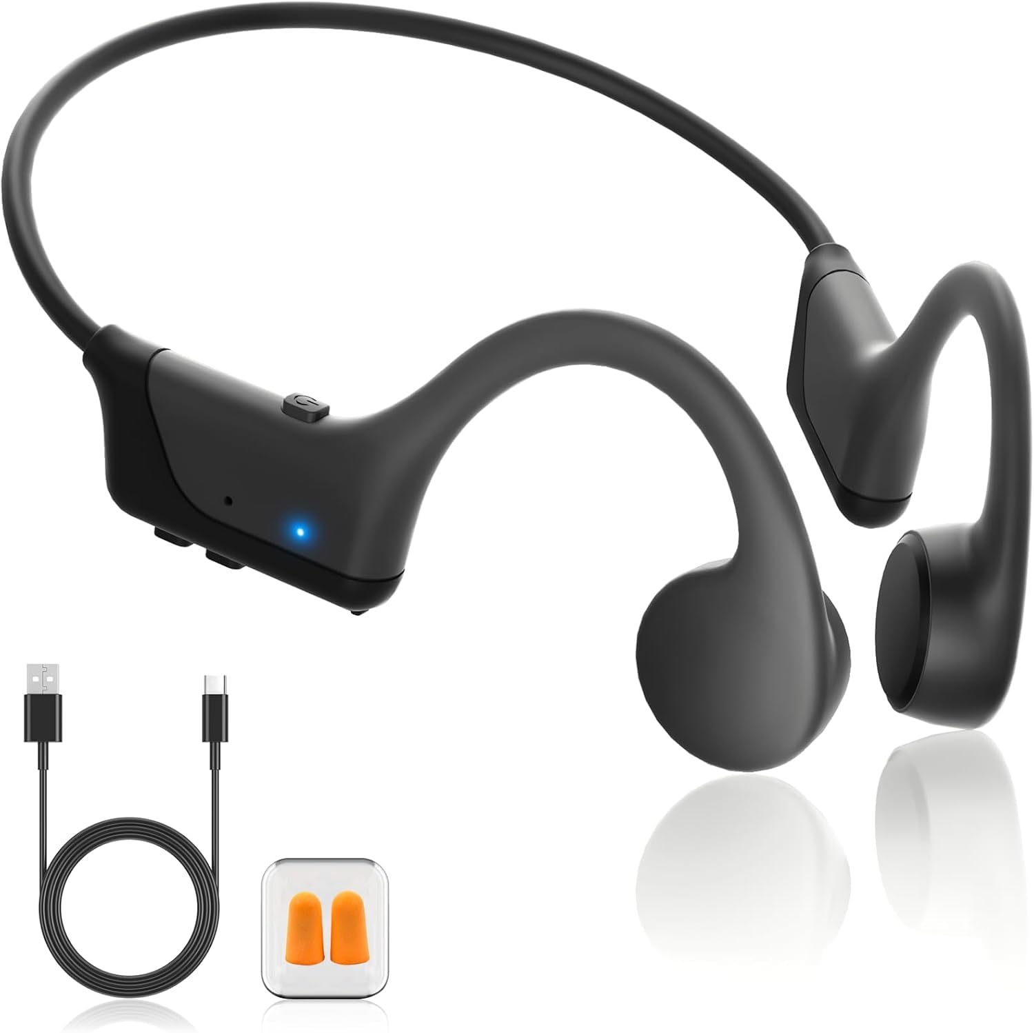2025 Bone Conduction Bluetooth Headphones, Open-Ear Design, Sweatproof & Waterproof, HD Stereo Sound, 10Hrs Playtime, Lightweight for Daily Life