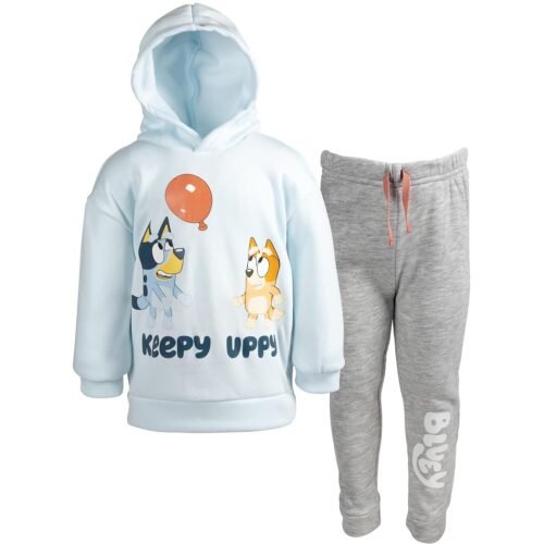 Bluey Fleece Pullover Hoodie and Pants Outfit Set Toddler to Little Kid Sizes (2T - 7-8)