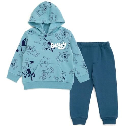 Bluey Fleece Pullover Hoodie and Pants Outfit Set Toddler to Little Kid Sizes (2T - 7-8)