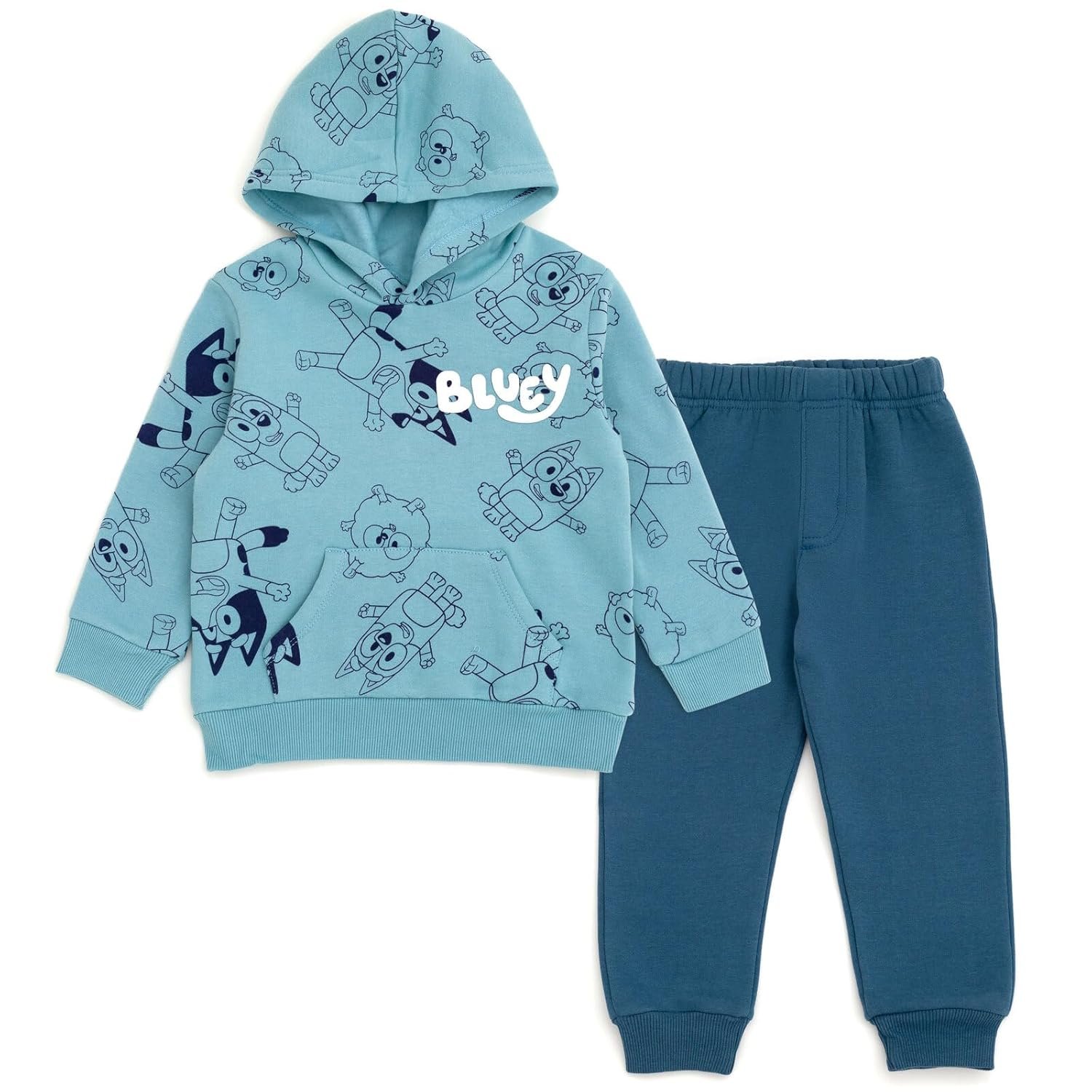 Bluey Fleece Pullover Hoodie and Pants Outfit Set Toddler to Little Kid Sizes (2T – 7-8)