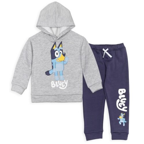 Bluey Fleece Pullover Hoodie and Pants Outfit Set Toddler to Little Kid Sizes (2T - 7-8)