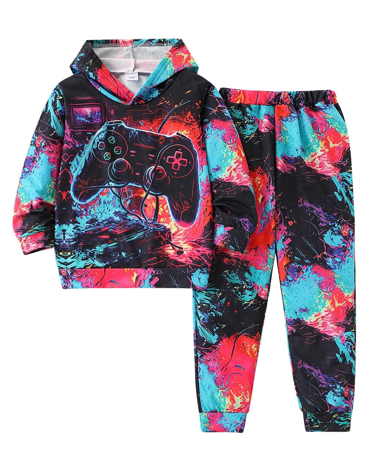 Boys Sweatsuit Graphic Printed Hoodie Sweatshirt and Jogger Pant Sets Sizes 5-12