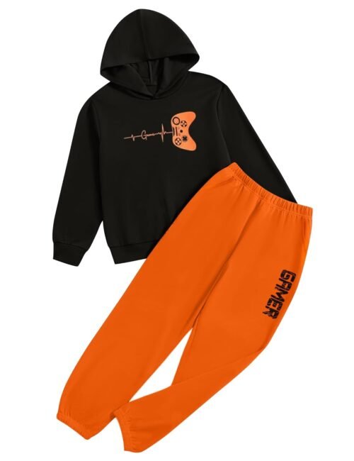 Boys Sweatsuit Graphic Printed Hoodie Sweatshirt and Jogger Pant Sets Sizes 5-12