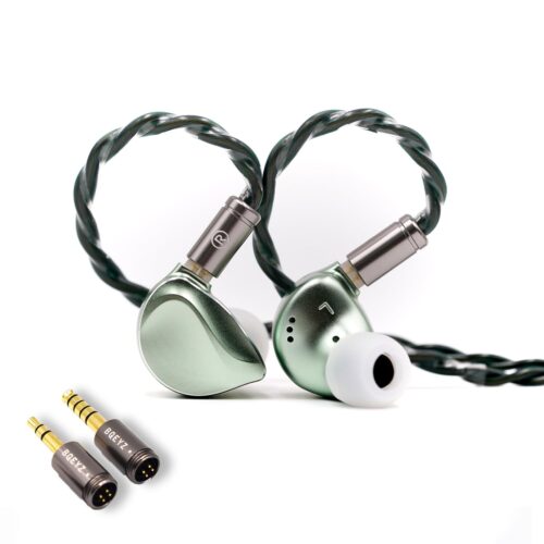 BQEYZ Winter2 In-Ear Monitor Wired Earphone DD+BC HiFi Gaming Earphone Detachable Cable Wired Headphone for Audio Fan (Green, 3.5mm+4.4mm)