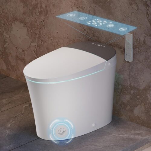 CANEST Smart Toilet with Bidet Built in, Dual-Flush 1.1/1.6GPF with 17" ADA Comfort Height Seat, 1000g MaP Flush, Bidet Toilet 12" Rough-in, Foot Sensor, Heated Seat, Remote...