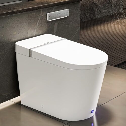 Casta Diva Smart Toilet, Wider Bidet with Heated Seat, Auto Open/Close, Warm Water, Foot Sensor Auto Flushing, Modern Japanese Toilet for Bathroom with Remote Control...