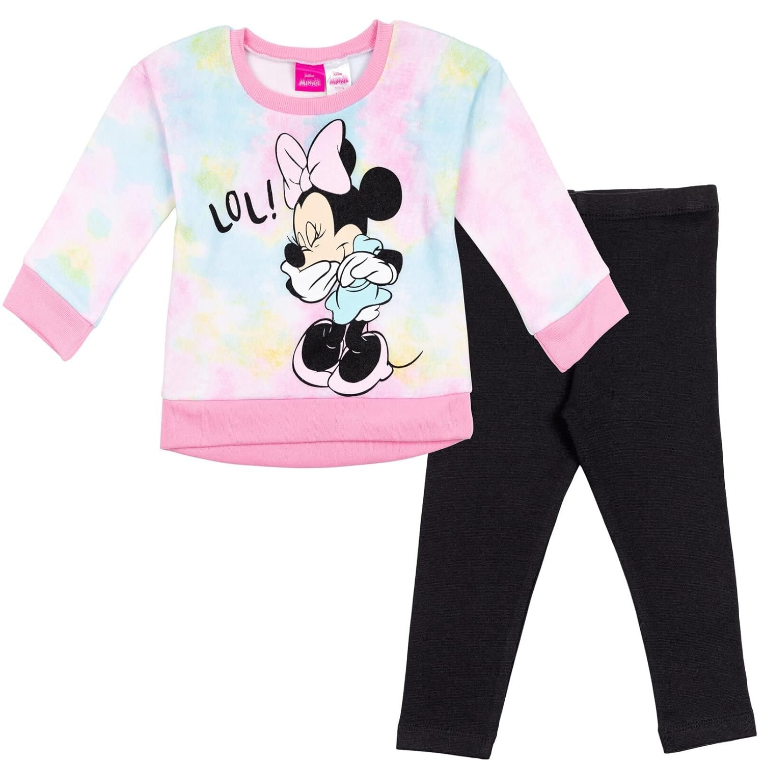 Disney Minnie Mouse Fleece Sweatshirt and Leggings Outfit Set Infant to Big Kid Sizes (12 Months – 14-16)