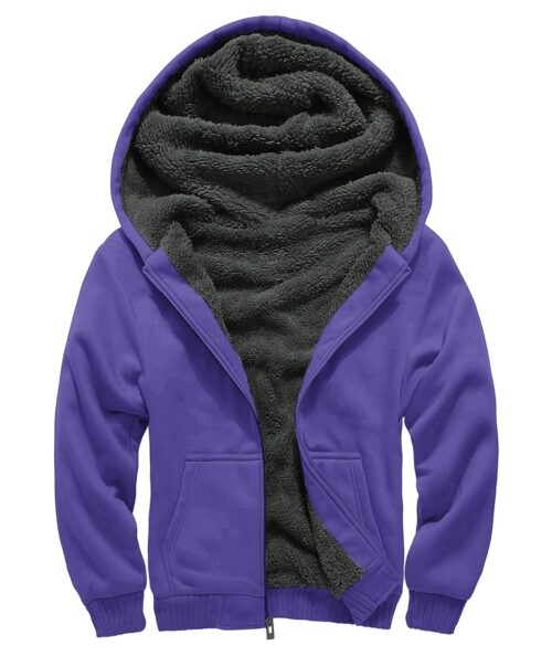 GEEK LIGHTING Boys Sherpa Lined Hoodie Kids Fleece Sweatshirt Full Zip Hooded Jacket