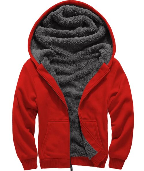 GEEK LIGHTING Boys Sherpa Lined Hoodie Kids Fleece Sweatshirt Full Zip Hooded Jacket