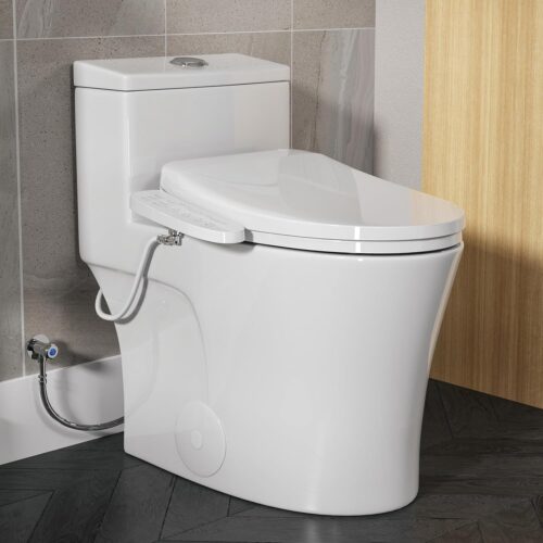 HOROW T0338W One Piece Toilet with Smart Seat, Elongated ADA Height Toilets with Heated Seat, Luxury Smart Toilet with Bidet Built-in, Dual Flush 12'' Rough-in, MAP 1000g,...