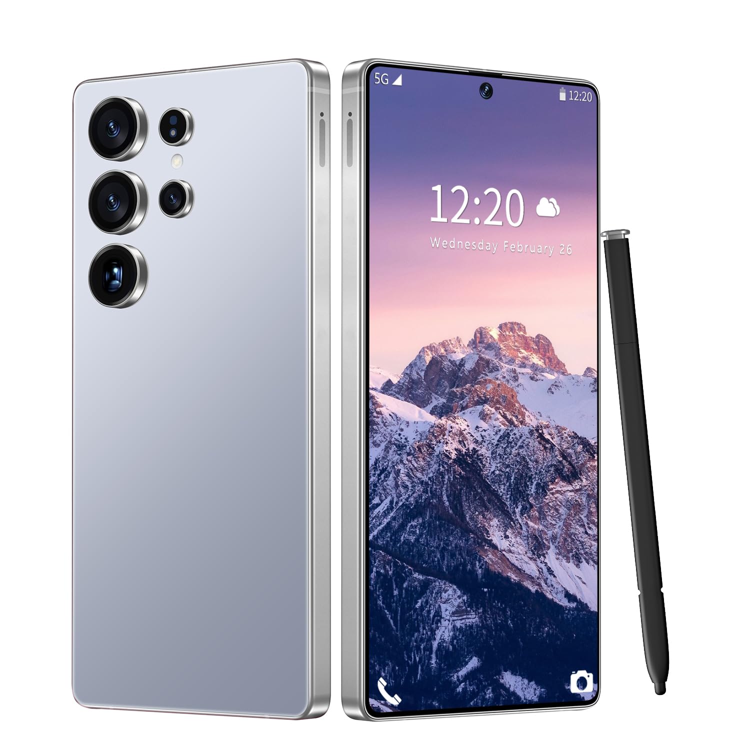 Huness I25 Ultra Unlocked Cell Phone,Built in Pen,16+1TB Unlocked Phone, Android 14 Battery 7000mAh 6.99″ HD Screen Smartphone, 5G/Face ID/Fingerprint Lock/Dual SIM/GPS (Silver…