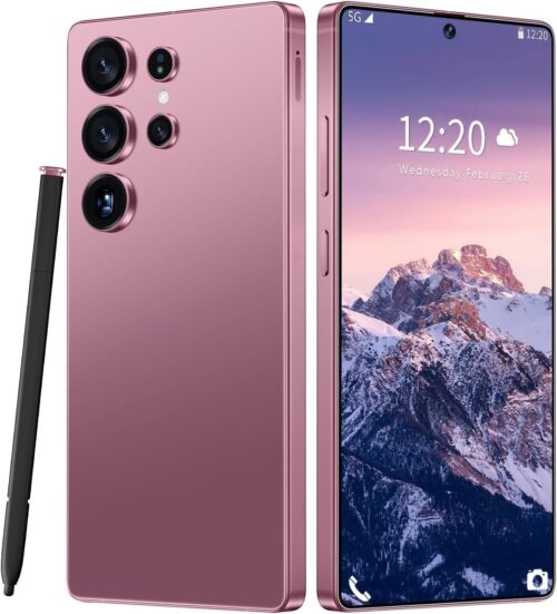 Huness I25 Ultra Unlocked Cell Phone,Built in Pen,16+1TB Unlocked Phone, Android 14 Battery 7000mAh 6.99" HD Screen Smartphone, 5G/Face ID/Fingerprint Lock/Dual SIM/GPS (Rose...