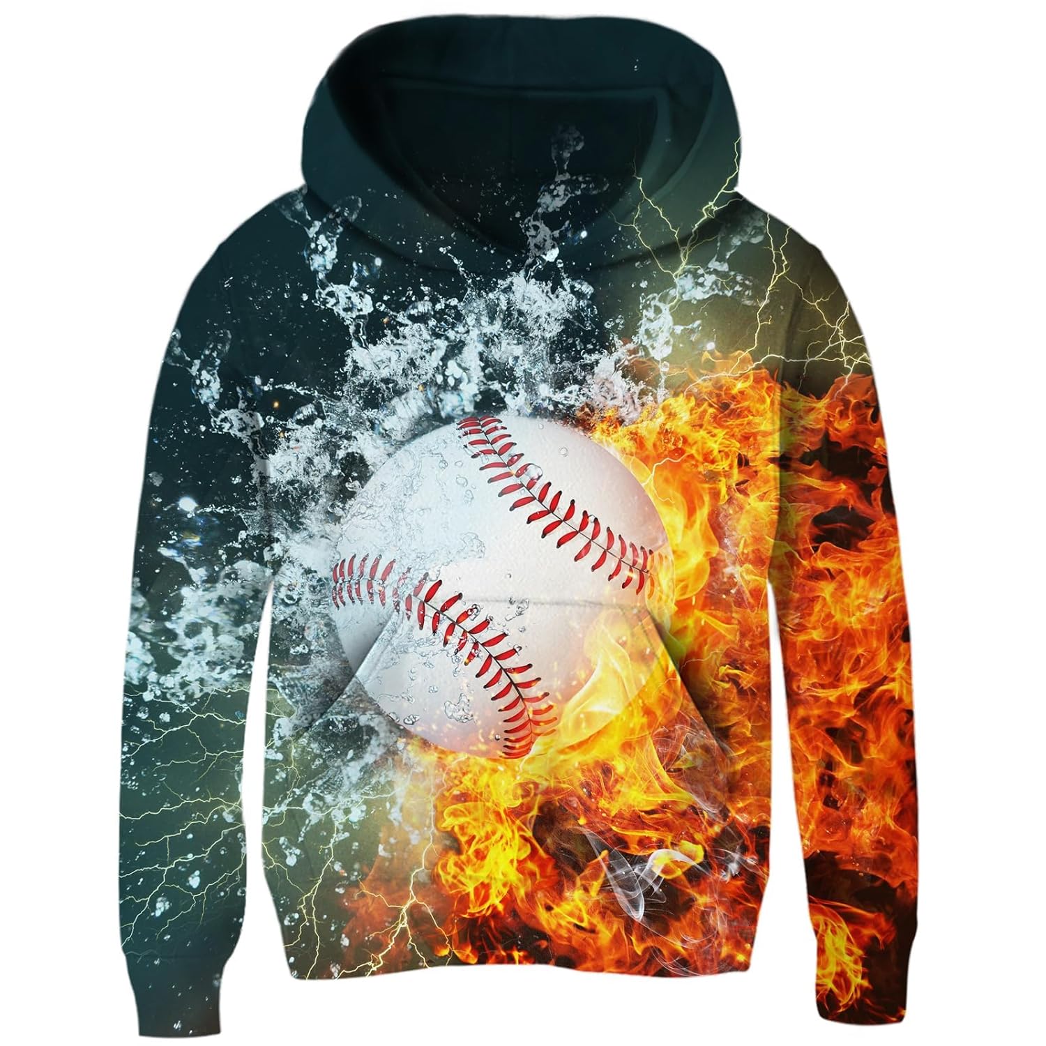 Idgreatim Kids 3D Graphic Pullover Hoodies Warm Thick Hooded Sweatshirt for Boys Girls 6-16 Years