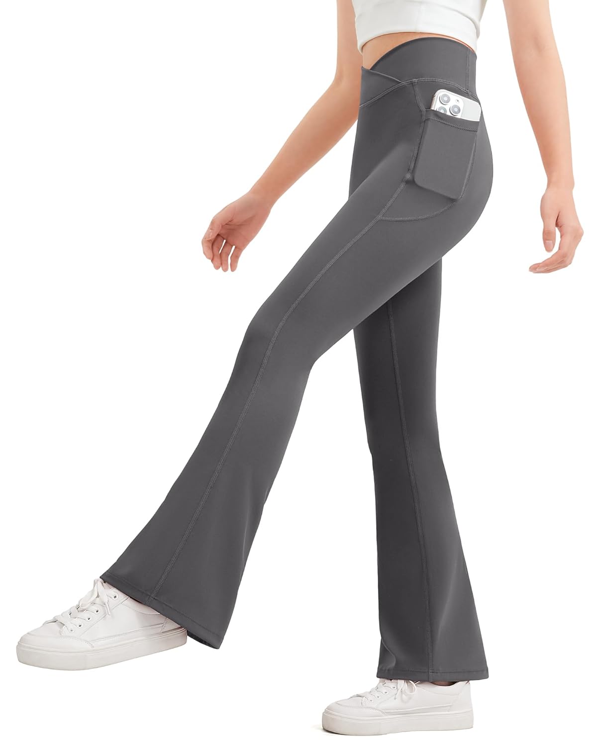 JOCMIC Girls Flare Leggings Kids Bell Bottom High Waisted Dance Yoga Flared Pants