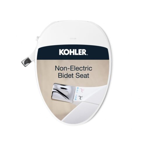Kohler PureWash M300 Manual Elongated Bidet Toilet Seat, Chrome Handle, Quiet-Close Lid Prevents Slamming, Toilet Bidet, Easy Installation with Quick-Release Hinges,...