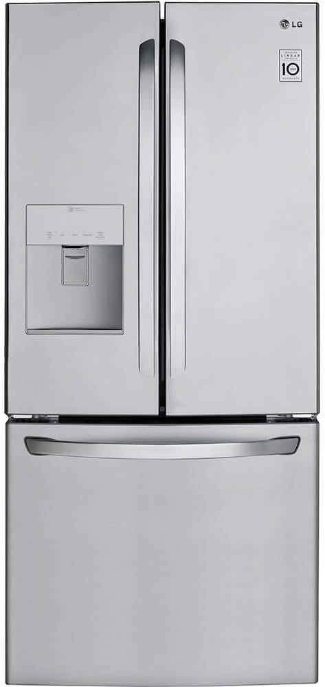 LG LFDS22520S - Refrigerator/Freezer - French Door Bottom Freezer with Water Dispenser - Width: 29.8 in - Depth: 35.5 in - Height: 68.5 in - 21.8 cu. ft - Stainless Steel