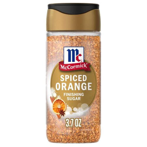 McCormick Finishing Sugar, Spiced Orange, Limited Edition, Bright Citrus Flavor with Warm Spices, For Muffins, Pie, Cocktails, Cider, Tea, and More, 3.7 oz