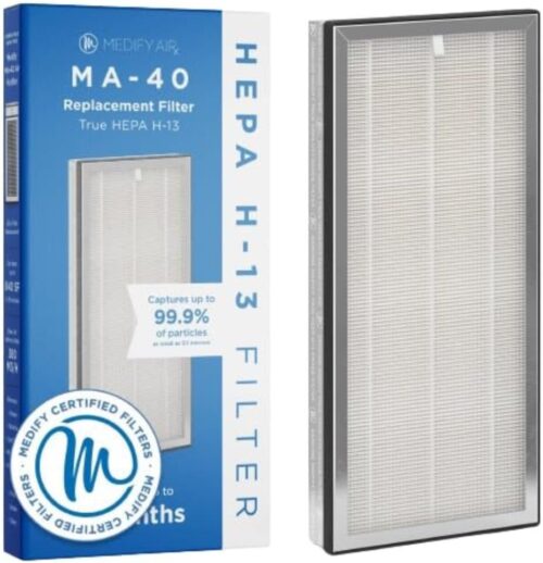 Medify Air MA-40 Genuine Replacement Filter | for Allergens, Wildfire Smoke, Dust, Odors, Pollen, Pet Dander | 3 in 1 with Pre-filter, H13 HEPA, and Activated Carbon | Removal...