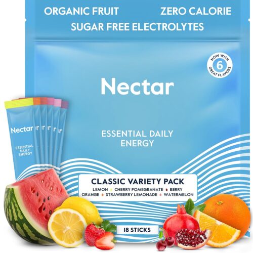 Nectar Energy Booster - Organic Caffeine, B12 & Electrolytes - Sugar Free & Zero Calorie – Healthy Coffee, Energy Drink & Soda Alternative – Hydration & Energy Supplement...