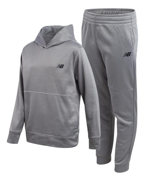 New Balance Boys Sweatsuit Set - 2 Piece Tech Fleece Hoodie Sweatshirt and Jogger Pants Outfit - Tracksuit for Boys (2T-16)