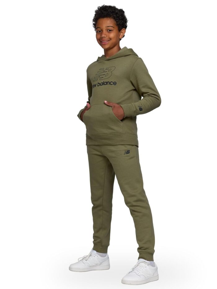 New Balance Boys & Toddlers Athletic 2 Piece – Soft Fleece Pullover Hoodie & Joggers Sweatsuit Activewear Set (2T-12)