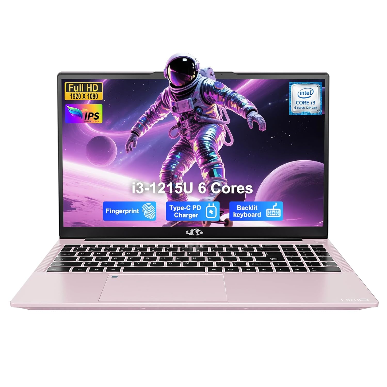NIMO 15.6″ FHD IPS Laptop, Core i3-1215U 6-Core Up to 4.4GHz (Beats R5 7520U), 16GB RAM 2TB SSD, Wi-Fi 6, Backlit Keyboard, Fingerprint Reader, 65W Type-C Charging, Student &…
