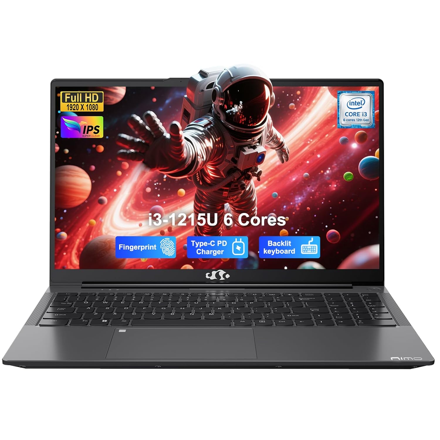 NIMO 15.6″ FHD IPS Laptop, Core i3-1215U 6-Core Up to 4.4GHz (Beats R5 7520U), 16GB RAM 2TB SSD, Wi-Fi 6, Backlit Keyboard, Fingerprint Reader, 65W Type-C Charging, Student &…