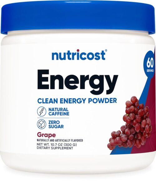 Nutricost Energy Drink Powder (Grape) (60 Servings) - Pre Workout Supplement with Natural Flavors - Non-GMO, Gluten-Free