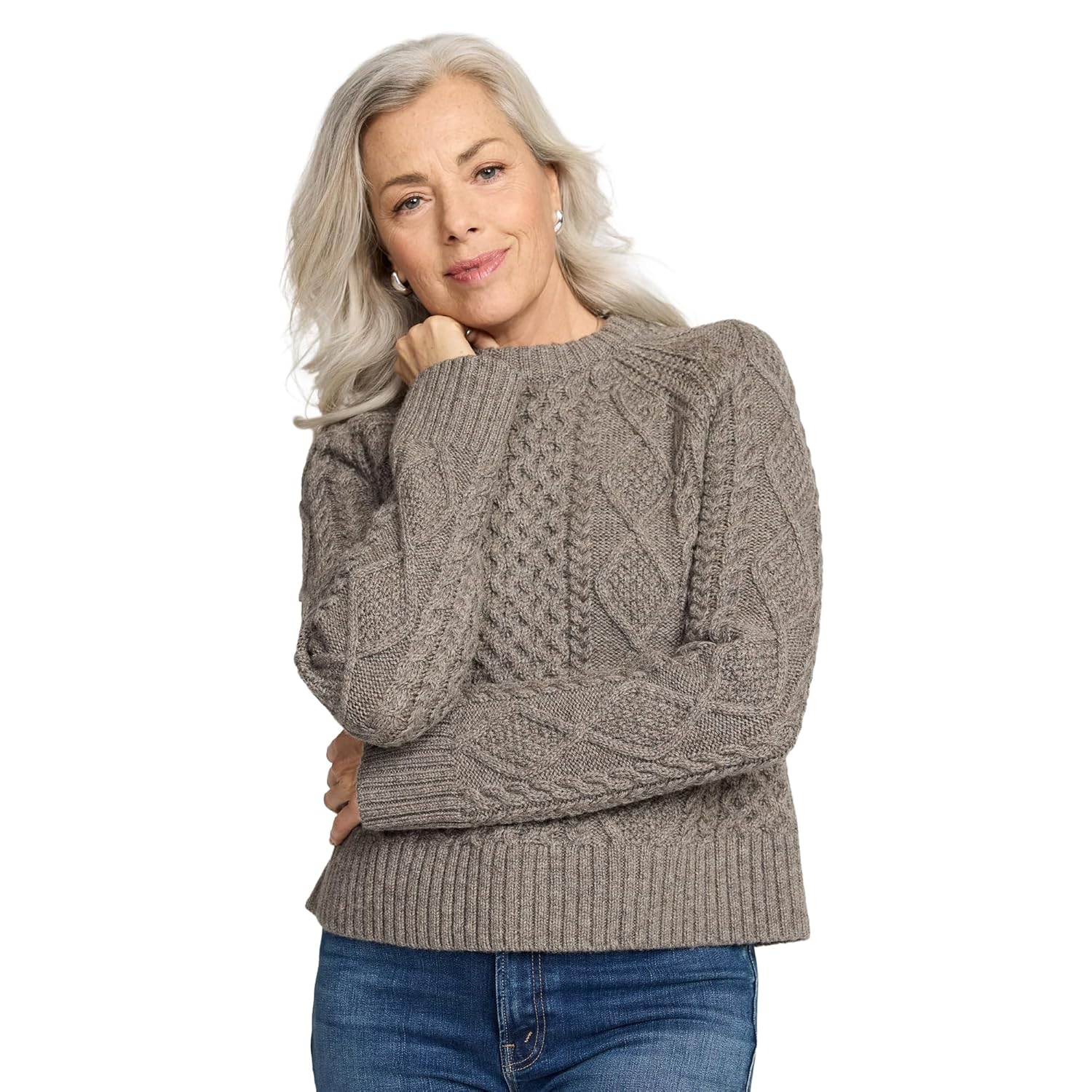 Pendleton Women’s Women’s Fisherman Sweater – 100% Wool, Soft Knit Pullover