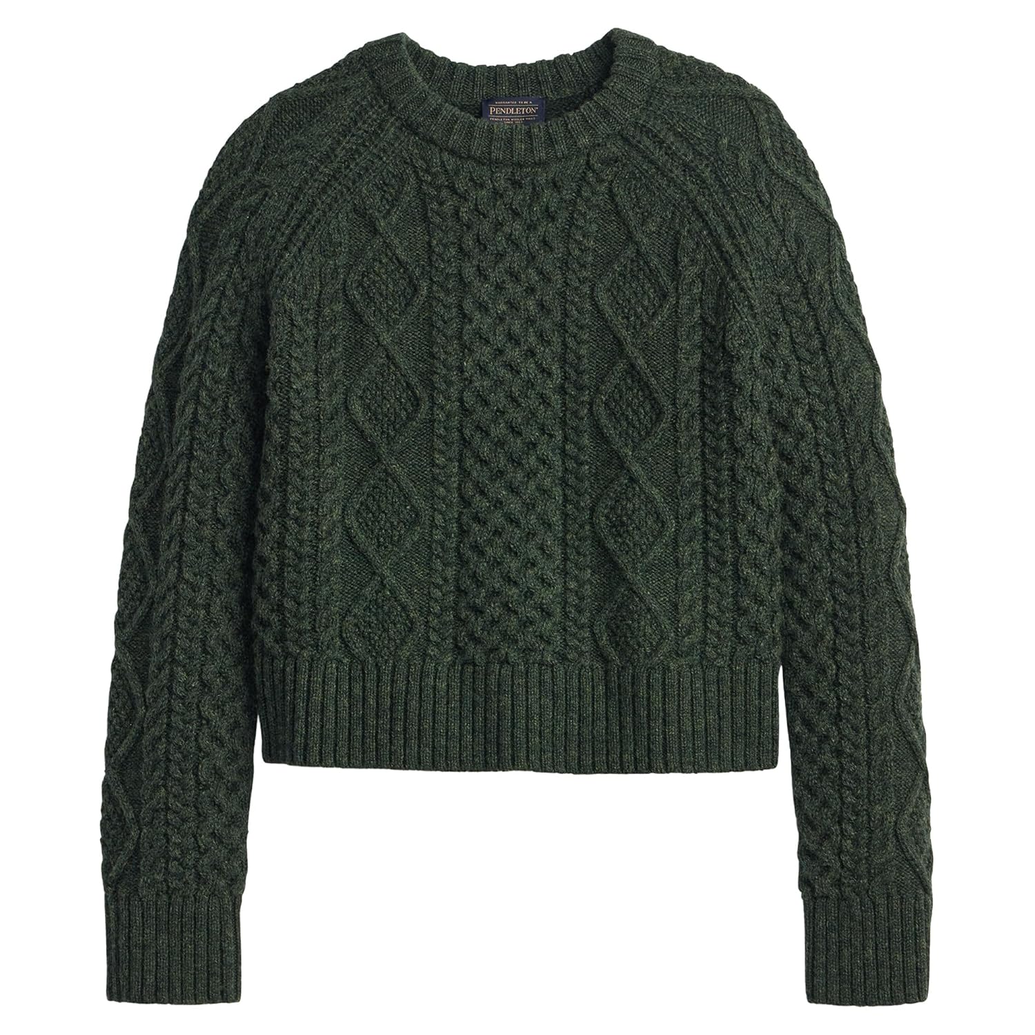 Pendleton Women’s Women’s Fisherman Sweater – 100% Wool, Soft Knit Pullover