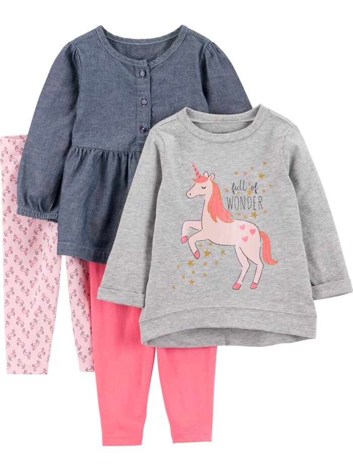 Simple Joys by Carter's girls 4-piece Playwear Set