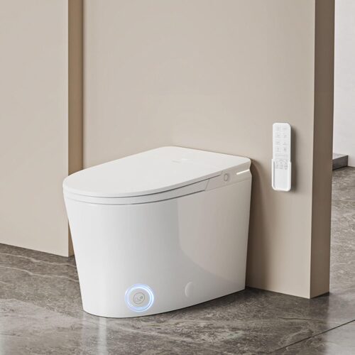 Smart Toilet with Bidet Built In, Bidet Toilet ADA Comfort Height Elongated One-Piece Toilet,Toilet With Bidet 3 Multi-Functional Cleaning Modes Night Light Heated Seat S20