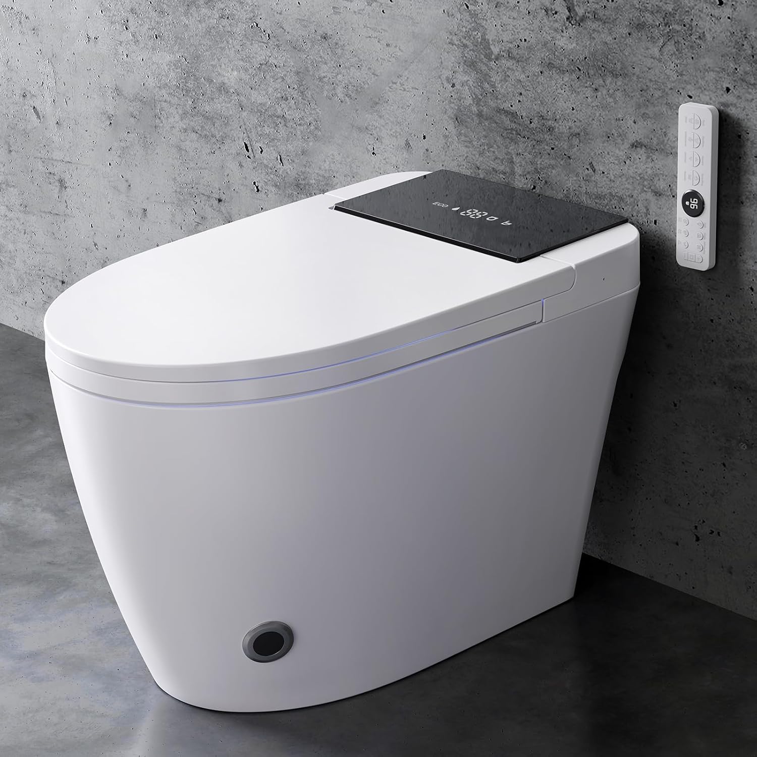 Smart Toilet with Built-In Bidet, Heated Seat & Dual Auto Flush, Foot Sensor, Tankless One-Piece Electric Toilet with Warm Water Wash, Air Dryer, LED Display & 1000g Powerful…