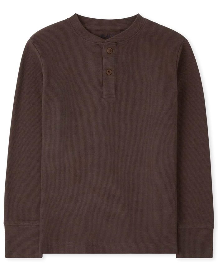 The Children's Place boys Long Sleeve Thermal Henley Shirt